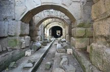 Capua amphiteater and museum with an archaeologist