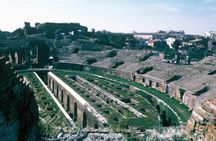 Capua amphiteater and museum with an archaeologist