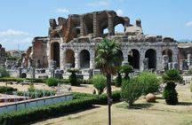 Capua amphiteater and museum with an archaeologist