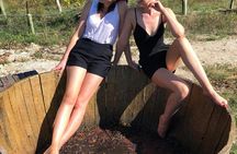 Grape stomping experience at Les Pastras