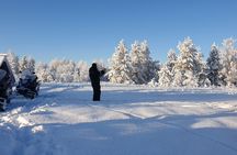 Long (70km) snowmobile safari in Lapland