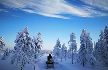 Snowmobile safari through Lappish forest
