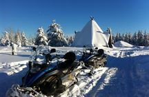 Snowmobile safari through Lappish forest
