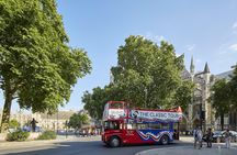 Classic London sightseeing tour in a vintage bus