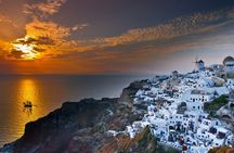 Volcanic islands sunset dinner cruise in Santorini