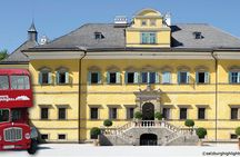 Boat trip to Hellbrunn Palace with trick fountain and London double-decker bus