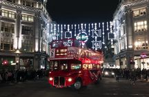 Open vintage bus tour of London Christmas lights