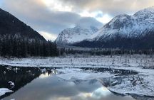 Chugach State Park winter valley and forest hike