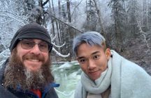 Barbara Falls winter waterfall fun
