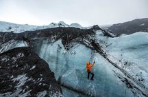 Blue ice glacier hiking adventure at Sólheimajökull