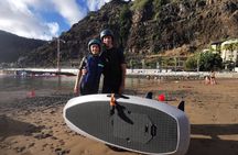 E-foil private surf board lesson in Calheta Beach