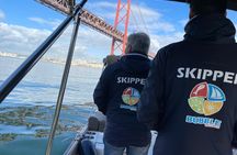 Tagus river night cruise with glass of champagne