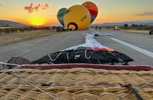 Private hot-air balloon flight over Lasithi Plateau at sunrise