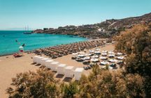 Mykonos Super Paradise Beach back rows seaside sunbed rental