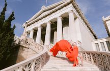 Athens flying dress photoshoot with a professional photographer