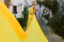 Athens flying dress photoshoot with a professional photographer