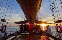 Sunset Frioul islands cruise on a classic ketch boat