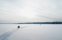 Snowmobile safari through Lappish forest
