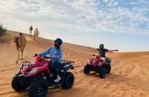 Double quad ride in Dubai Desert with sandboarding, camel ride and BBQ