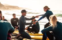 Surfing class in Fuerteventura's South white beaches