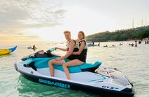 Senggigi jet ski ride with drone photos and hotel pickup