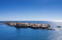 Pink lake and Tabarca Island from Alicante