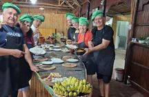 Cooking class with market tour and coconut forest basket boat ride