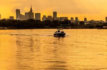 Sunset motorboat private cruise on the Vistula River with prosecco