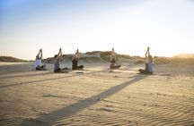 Yoga session on the beach of the island of Sylt