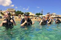 Scuba diving lesson for beginners in Crete with pick-up option