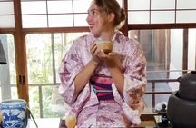 Kyoto tea and kimono ceremony in a traditional machiya townhouse