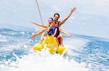 Inflatable banana boat ride in St. George's Bay