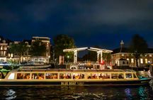 Happy holidays evening cruise in Amsterdam with wine and cheese box