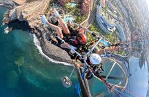 Acrobatic paratrike flight over Tenerife