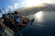 Acrobatic paratrike flight over Tenerife
