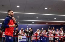 Atlético de Madrid team arrival experience and football match ticket
