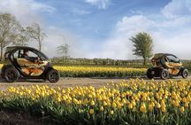 Drive-it-yourself electric car with tulip and flower fields audio tour