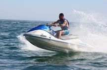 Senggigi jet ski ride with drone photos and hotel pickup