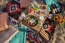 Greek meze picnic on a Mykonos beach