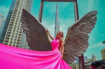 Instagrammable flying dress photoshoot with cinematic video in Dubai