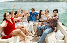 Lisbon coffee cruise on a luxury boat with pastel de nata and dolphins