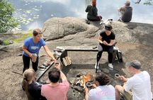 Enchanting afternoon in Nuuksio National Park with a campfire