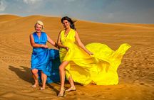 Dubai Desert flying dress photo and videography tour