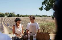 Lavender field self-guided tour with bottle of Rosé