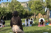 Pilates class in a Sorrento lemon grove