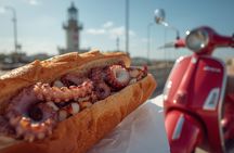 Scenic scooter tour from Polignano to Savelletri with octopus sandwich