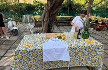 Hands-on Italian pizza making class in Sorrento garden