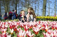 Schiphol airport shuttle and entry to Keukenhof with flexible return