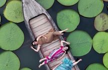 Giant water lily pond photo and drone experience with Old Town tour