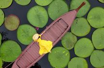 Giant water lily pond photo and drone experience with Old Town tour